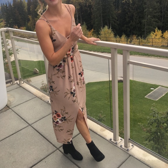 Pepper Mayo Midi Beige Floral Dress US sz 6 - Picture 2 of 6